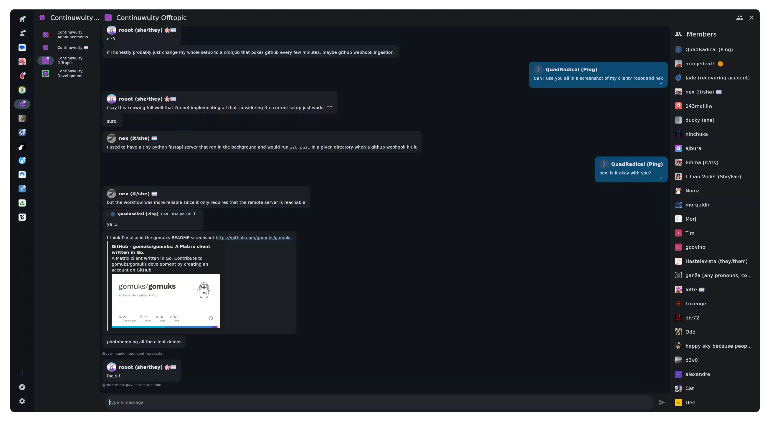 The same screenshot, except it is now using dark mode.