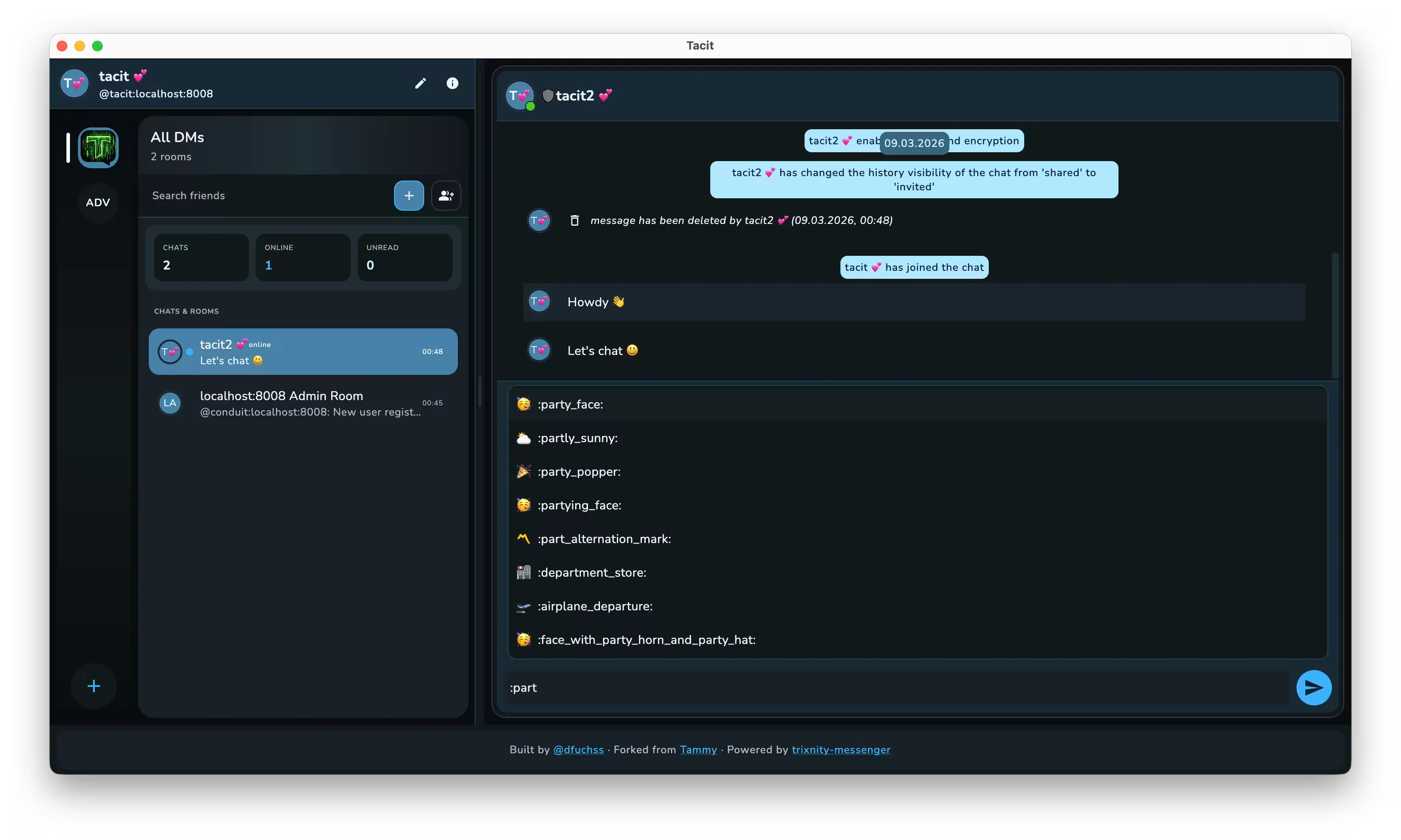 A screenshot of a Matrix client showing an emoji picker.