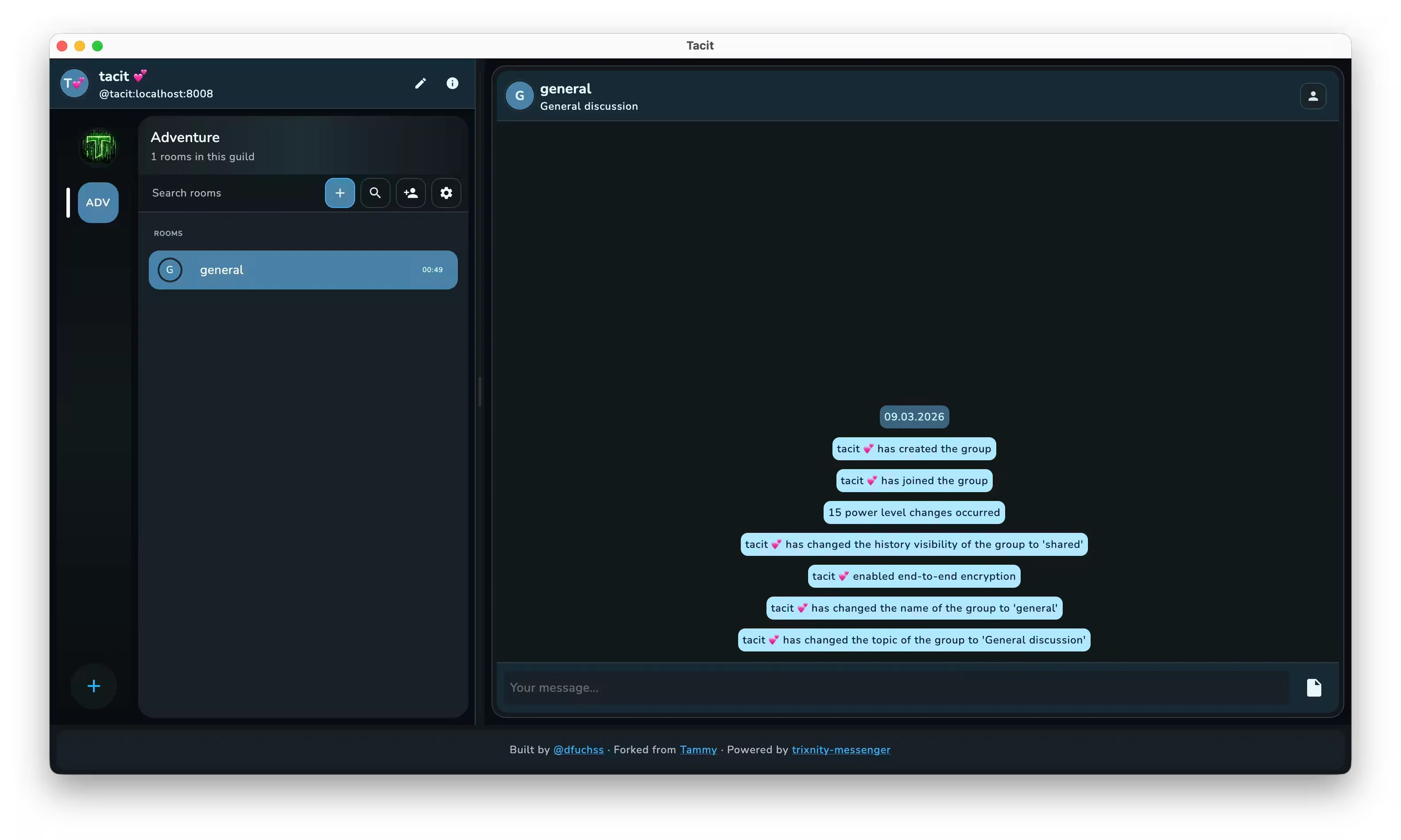 A screenshot of a Matrix client showing a Space view.