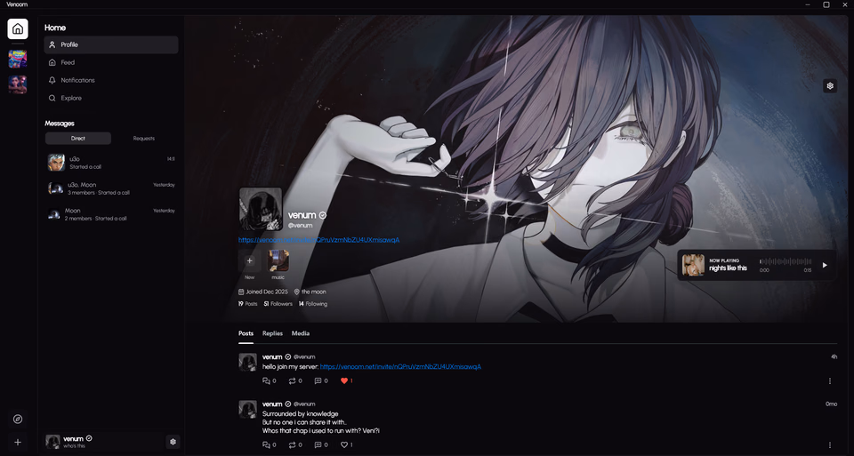 Image of a profile on Venoom