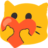 Blobcat holding heart in its paws