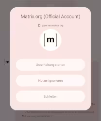 FluffyChat's user info popup